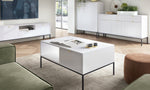 Lade das Bild in den Galerie-Viewer, Luxuriöser Designer Couchtisch Verilo: Glasplatte und Robustes Metallgestell

