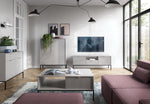 Lade das Bild in den Galerie-Viewer, Luxuriöser Designer Couchtisch Verilo: Glasplatte und Robustes Metallgestell
