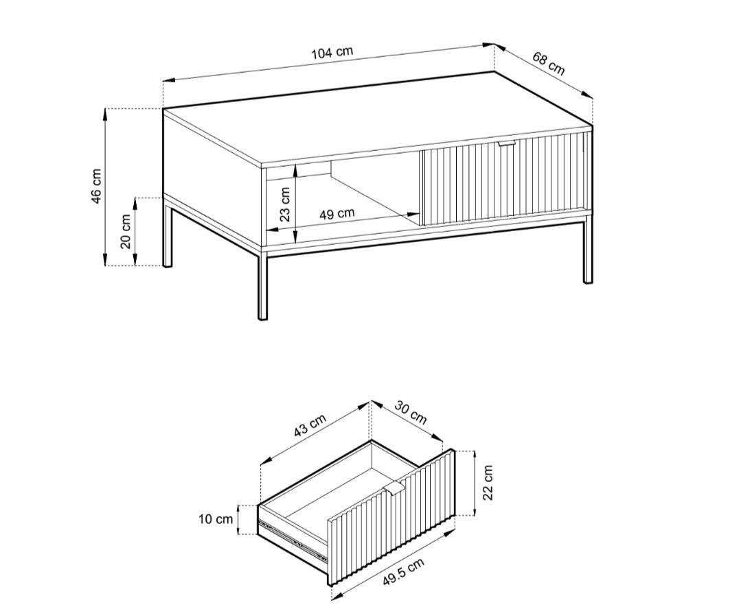 Luxuriöser Designer Couchtisch Verilo: Glasplatte und Robustes Metallgestell