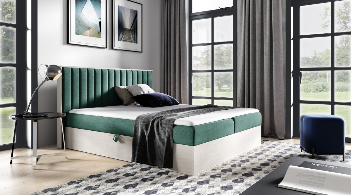 Luxuriöses Designer Holzbett Jonah mit Integriertem Stauraum – Modernes Schlafzimmer-Möbelstück