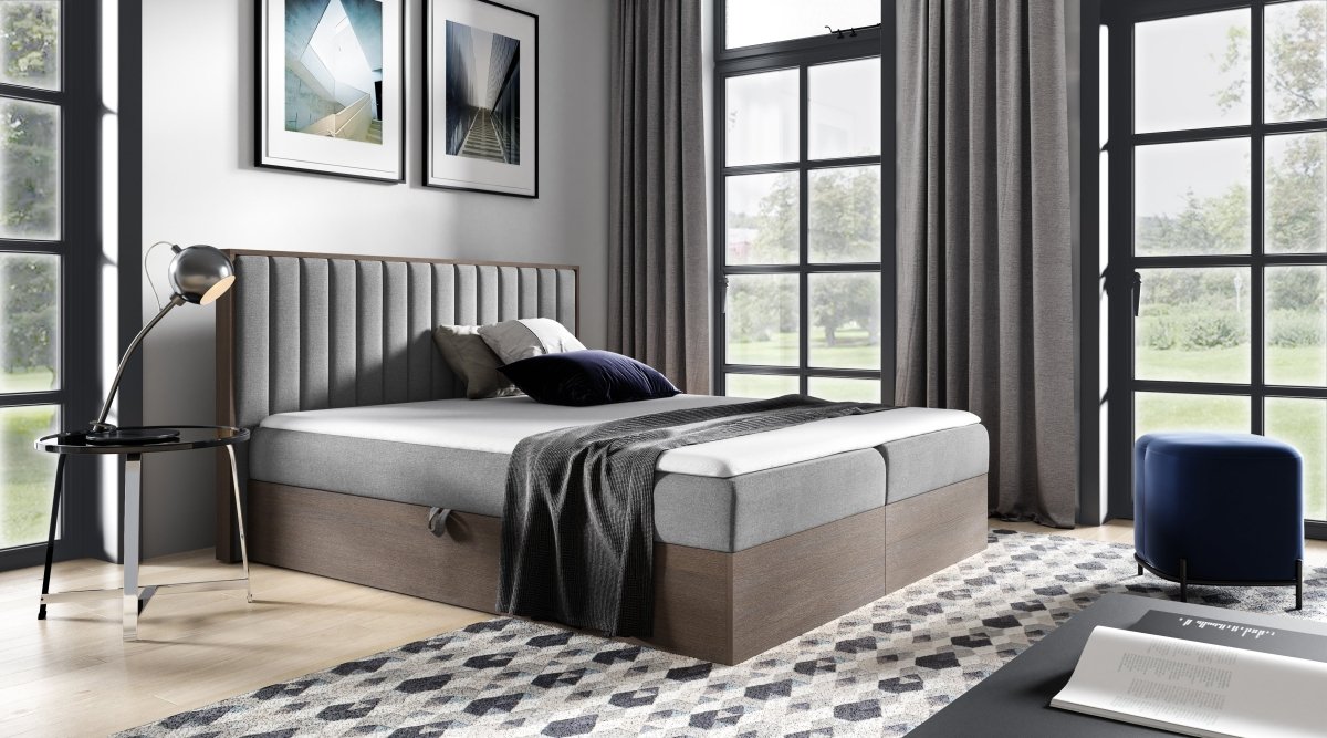 Luxuriöses Designer Holzbett Jonah mit Integriertem Stauraum – Modernes Schlafzimmer-Möbelstück
