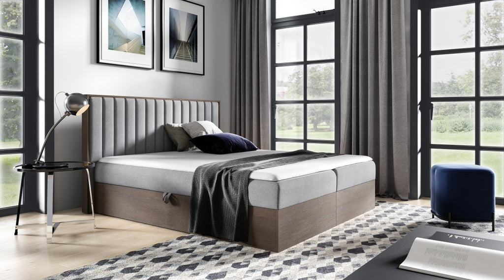 Luxuriöses Designer Holzbett Jonah mit Integriertem Stauraum – Modernes Schlafzimmer-Möbelstück