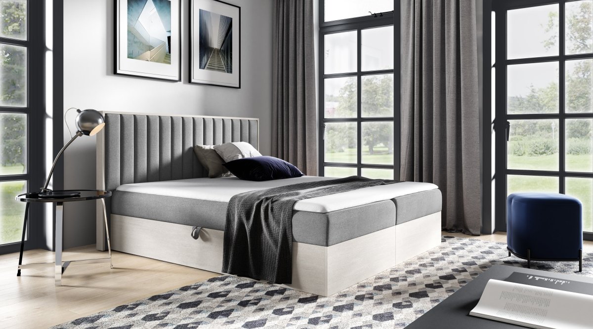 Luxuriöses Designer Holzbett Jonah mit Integriertem Stauraum – Modernes Schlafzimmer-Möbelstück