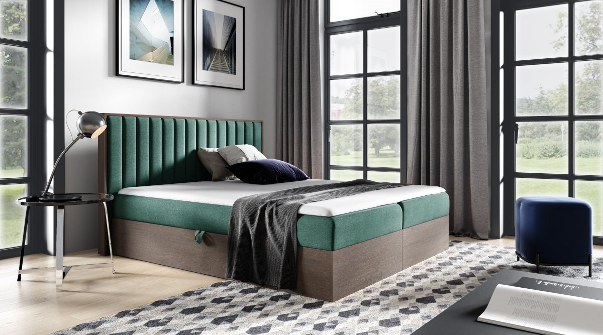 Luxuriöses Designer Holzbett Jonah mit Integriertem Stauraum – Modernes Schlafzimmer-Möbelstück