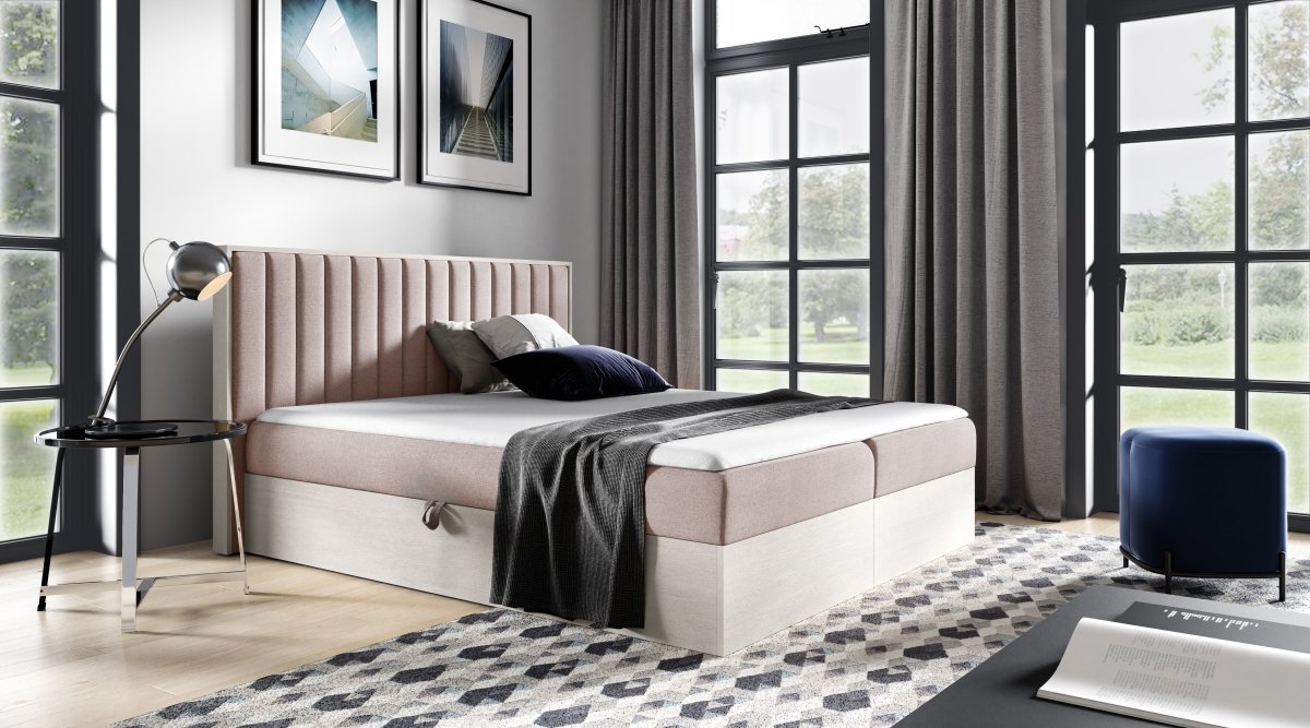 Luxuriöses Designer Holzbett Jonah mit Integriertem Stauraum – Modernes Schlafzimmer-Möbelstück
