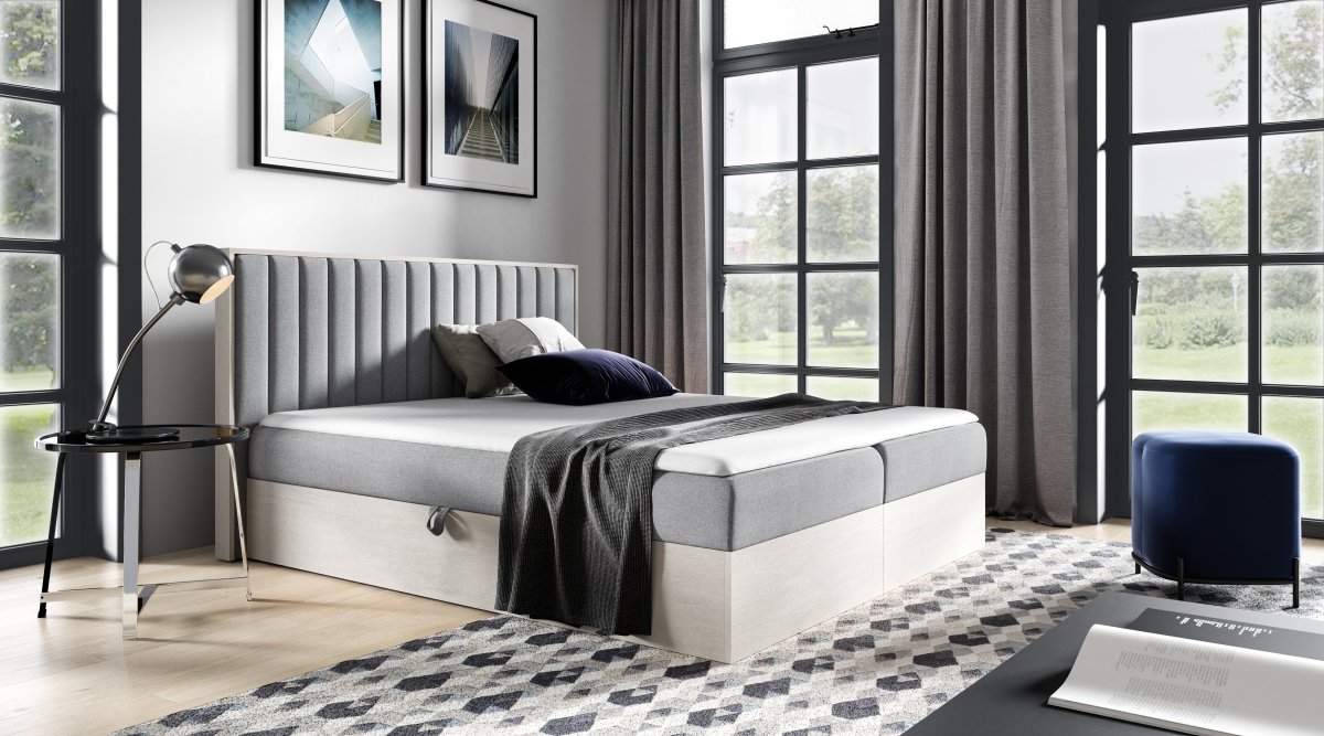 Luxuriöses Designer Holzbett Jonah mit Integriertem Stauraum – Modernes Schlafzimmer-Möbelstück