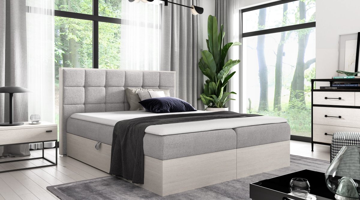 Elegantes Designer Massivholz Bett Kinea mit clevem Stauraum