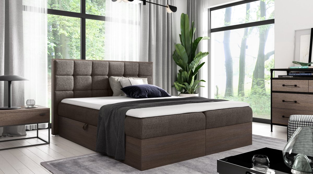 Elegantes Designer Massivholz Bett Kinea mit clevem Stauraum