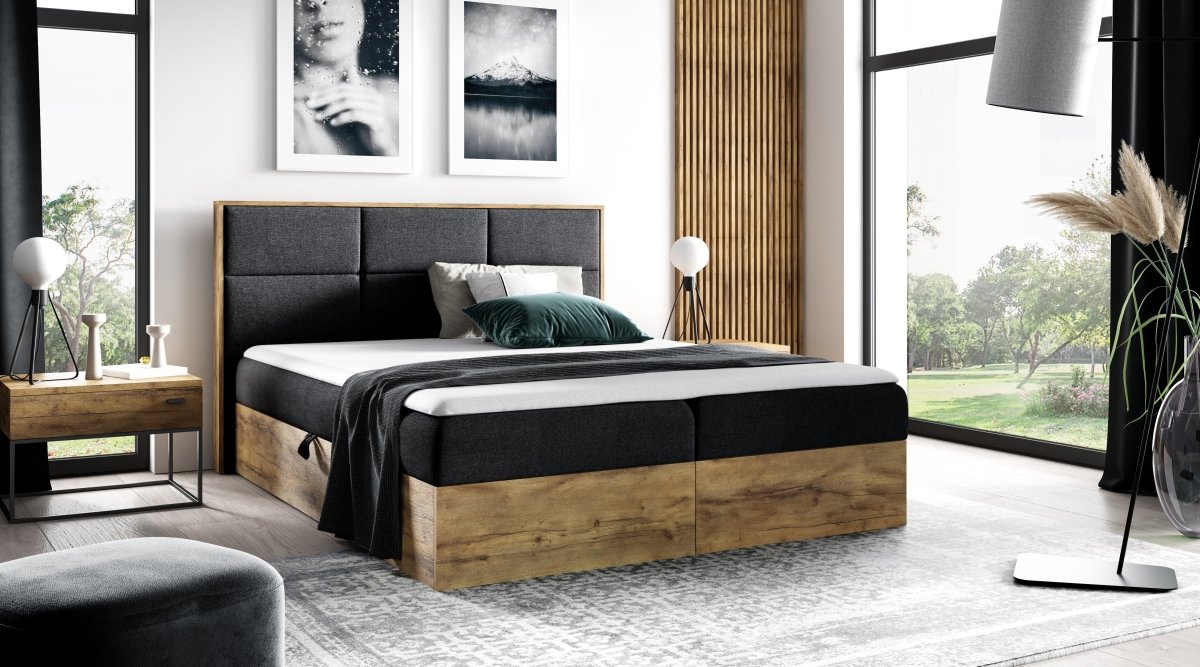 Elegantes Designer Holzbett Linori mit Praktischem Stauraum – Modernes Schlafzimmer-Highlight