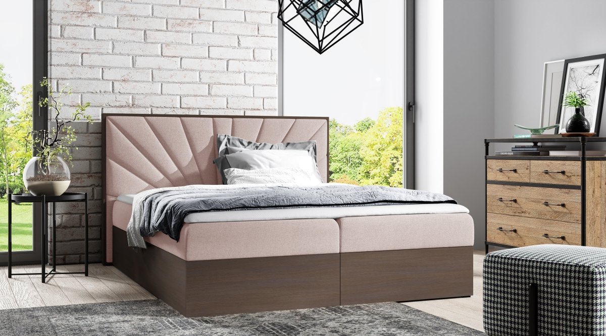 Minari Designer Holzbett mit Stauraum: Modern, Samtbezug, Luxuriös, Komfortabel, Vielseitig