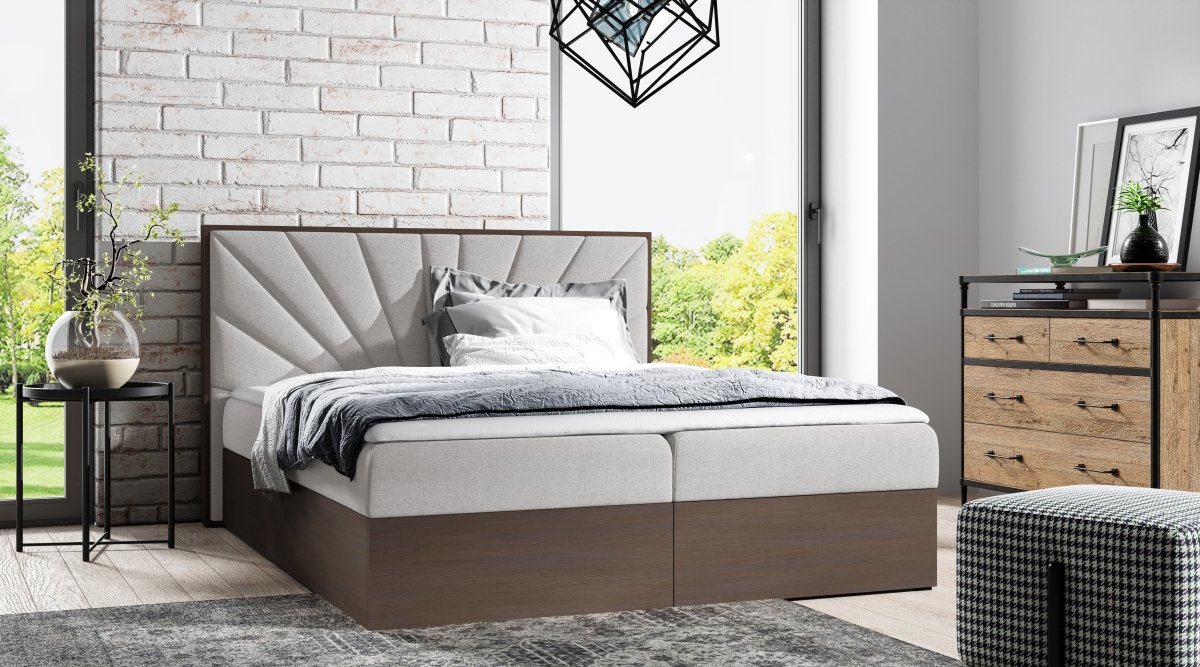 Minari Designer Holzbett mit Stauraum: Modern, Samtbezug, Luxuriös, Komfortabel, Vielseitig