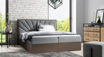 Lade das Bild in den Galerie-Viewer, Minari Designer Holzbett mit Stauraum: Modern, Samtbezug, Luxuriös, Komfortabel, Vielseitig
