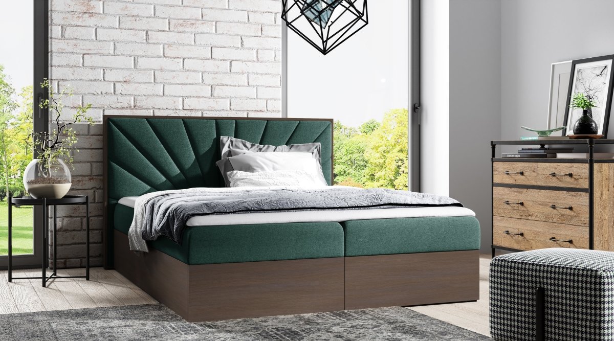 Minari Designer Holzbett mit Stauraum: Modern, Samtbezug, Luxuriös, Komfortabel, Vielseitig