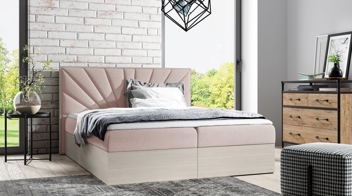 Minari Designer Holzbett mit Stauraum: Modern, Samtbezug, Luxuriös, Komfortabel, Vielseitig