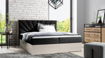 Lade das Bild in den Galerie-Viewer, Minari Designer Holzbett mit Stauraum: Modern, Samtbezug, Luxuriös, Komfortabel, Vielseitig
