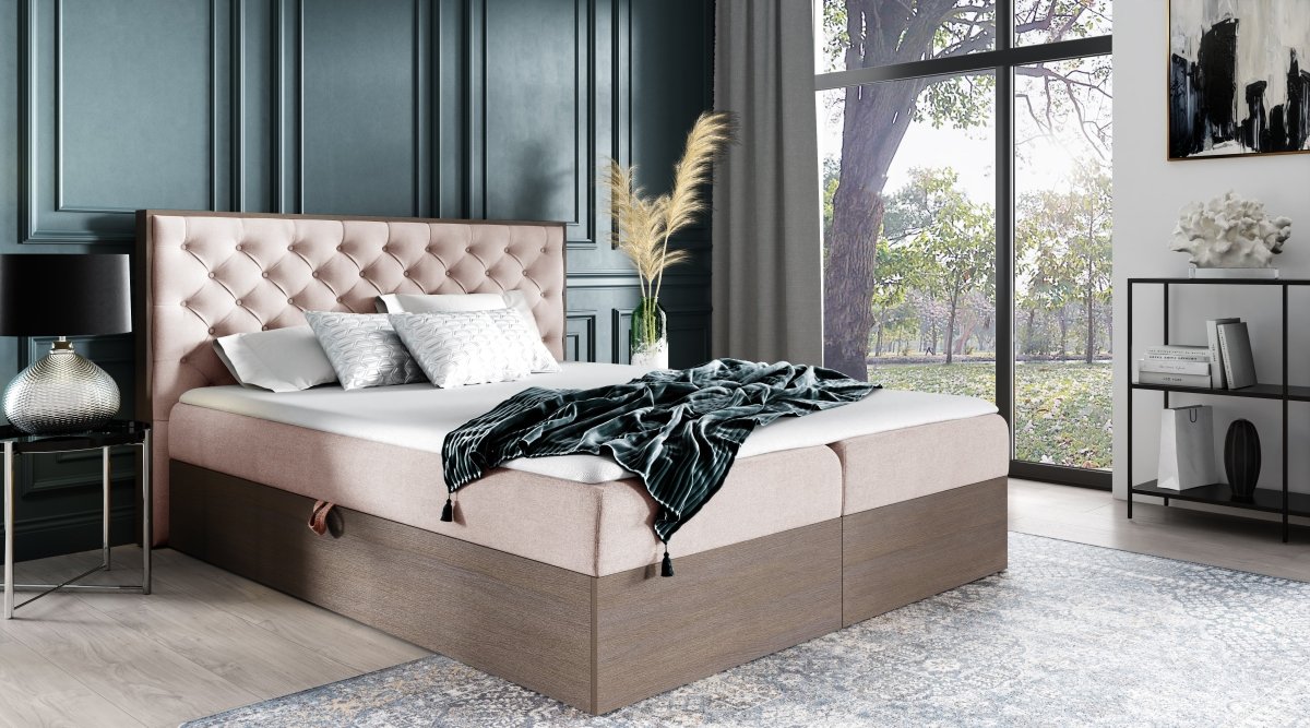Designer Holzbett Neola mit Stauraum: Modernes Massivholz-Bettgestell, elegant, funktional, stilvoll