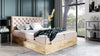 Designer Holzbett Neola mit Stauraum: Modernes Massivholz-Bettgestell, elegant, funktional, stilvoll
