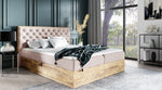 Lade das Bild in den Galerie-Viewer, Designer Holzbett Neola mit Stauraum: Modernes Massivholz-Bettgestell, elegant, funktional, stilvoll
