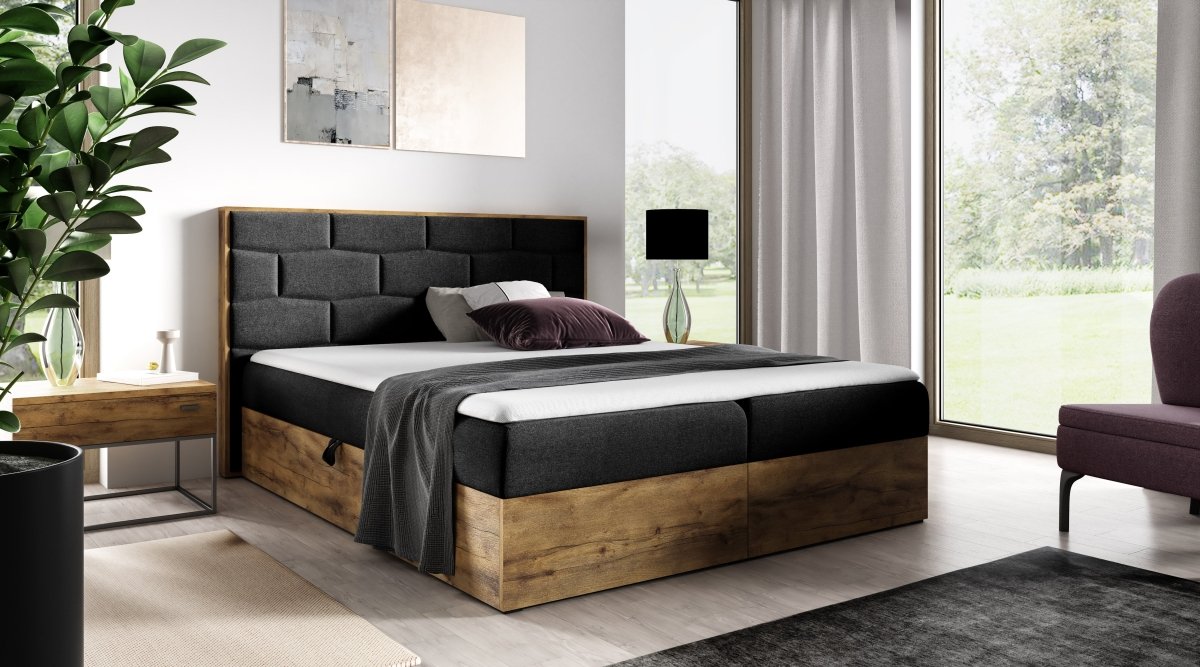 Elegantes Designer Massivholz-Bett Nuro mit Viel Stauraum & Komfort