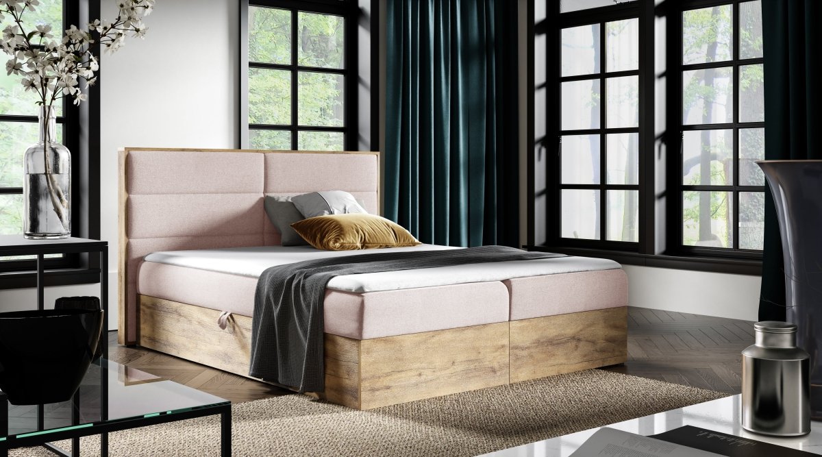 Luxuriöses Designer Holzbett Telina mit integriertem Stauraum – Modernes Schlafzimmer-Highlight