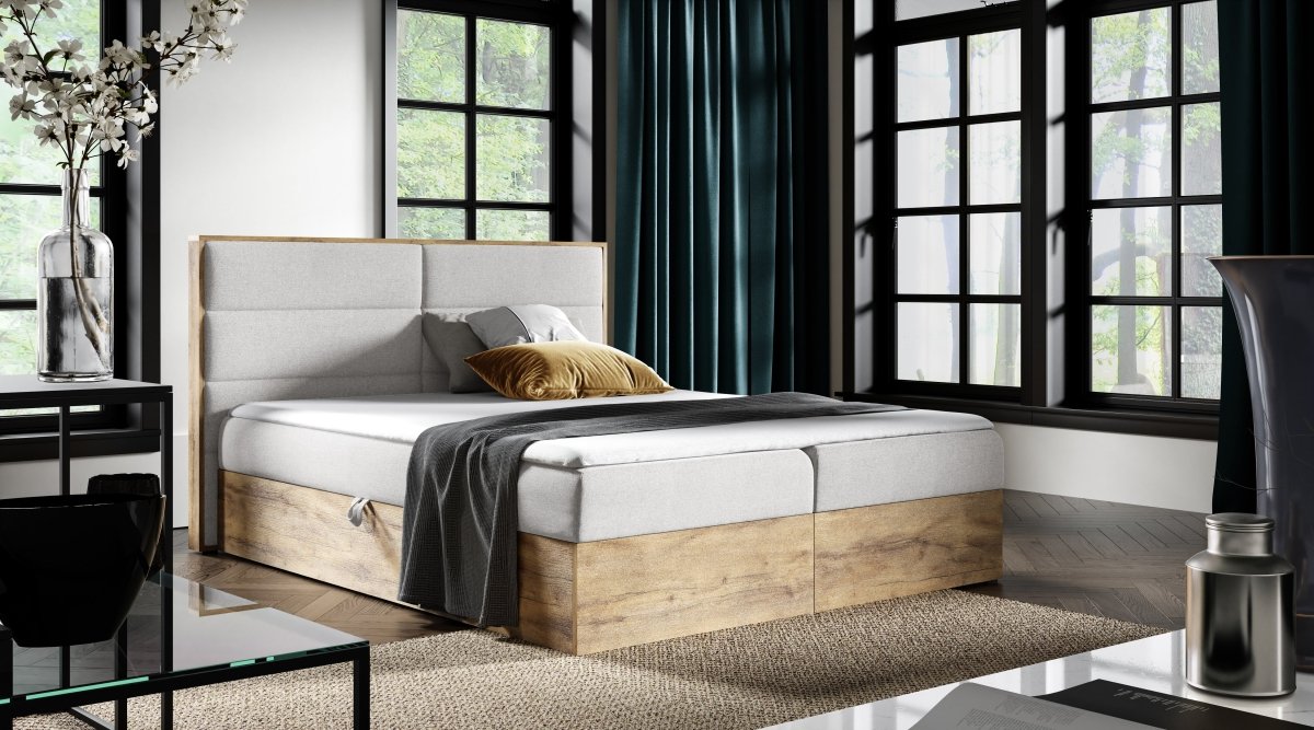 Luxuriöses Designer Holzbett Telina mit integriertem Stauraum – Modernes Schlafzimmer-Highlight