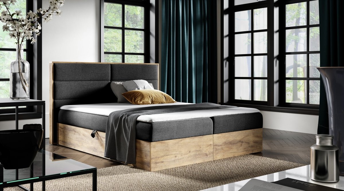 Luxuriöses Designer Holzbett Telina mit integriertem Stauraum – Modernes Schlafzimmer-Highlight