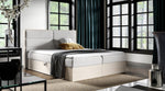 Lade das Bild in den Galerie-Viewer, Luxuriöses Designer Holzbett Telina mit integriertem Stauraum – Modernes Schlafzimmer-Highlight
