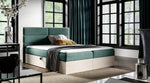 Lade das Bild in den Galerie-Viewer, Luxuriöses Designer Holzbett Telina mit integriertem Stauraum – Modernes Schlafzimmer-Highlight
