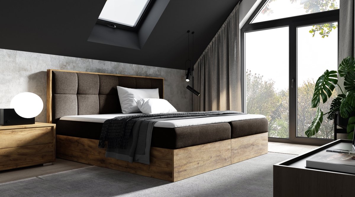 Elegantes Designer Holzbett Terino mit Integriertem Stauraum – Modernes Schlafzimmer-Möbelstück