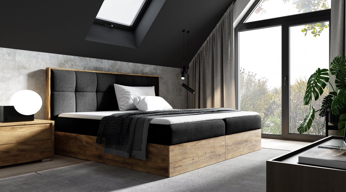 Elegantes Designer Holzbett Terino mit Integriertem Stauraum – Modernes Schlafzimmer-Möbelstück