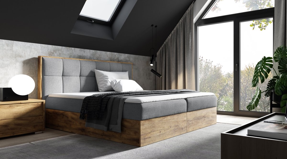 Elegantes Designer Holzbett Terino mit Integriertem Stauraum – Modernes Schlafzimmer-Möbelstück