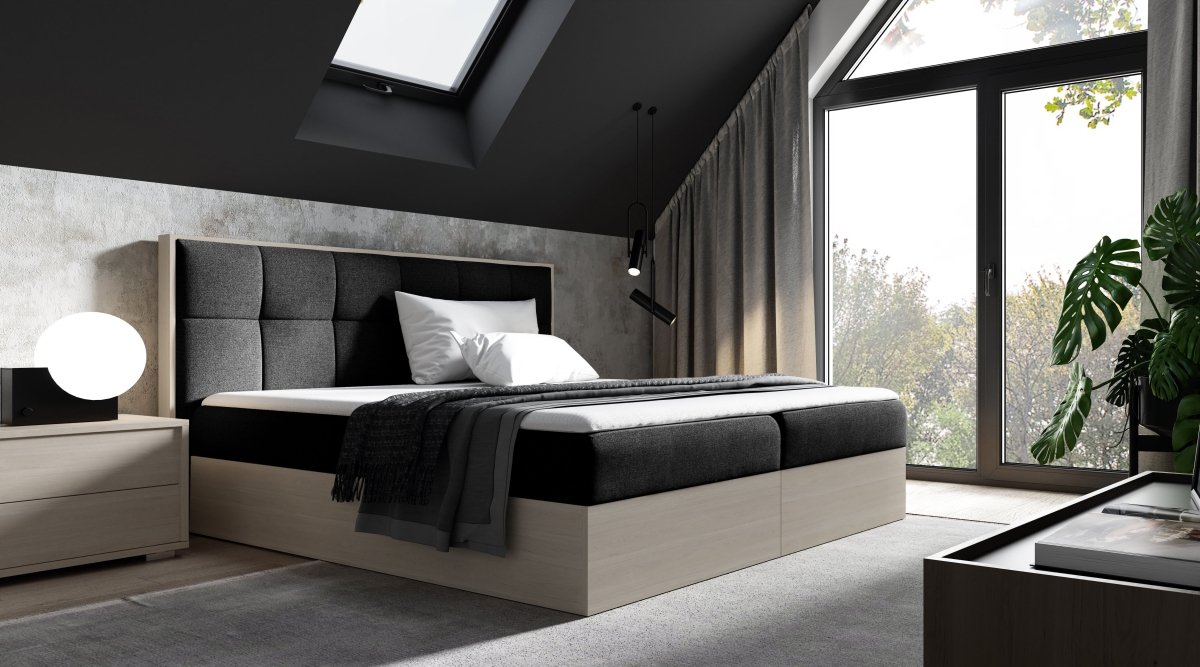 Elegantes Designer Holzbett Terino mit Integriertem Stauraum – Modernes Schlafzimmer-Möbelstück
