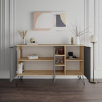 Lade das Bild in den Galerie-Viewer, Luxuriöse Designer Kommode Clara: Modernes Sideboard mit Türen, offenen Fächern
