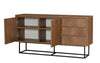 Elegante Designer Kommode Genua: Walnuss-Optik, Modernes Metallgestell, Geräumiger Stauraum