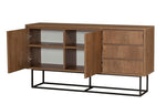 Lade das Bild in den Galerie-Viewer, Elegante Designer Kommode Genua: Walnuss-Optik, Modernes Metallgestell, Geräumiger Stauraum
