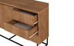 Lade das Bild in den Galerie-Viewer, Elegante Designer Kommode Genua: Walnuss-Optik, Modernes Metallgestell, Geräumiger Stauraum
