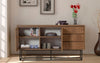 Elegante Designer Kommode Genua: Walnuss-Optik, Modernes Metallgestell, Geräumiger Stauraum