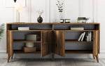 Lade das Bild in den Galerie-Viewer, Elegante Designer Kommode Milan: Stilvolle Walnuss-Optik für modernes Wohnen
