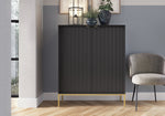 Lade das Bild in den Galerie-Viewer, Designer Kommode Verilo II: Elegantes Schlafzimmer Sideboard mit Gold/Schwarz Akzenten
