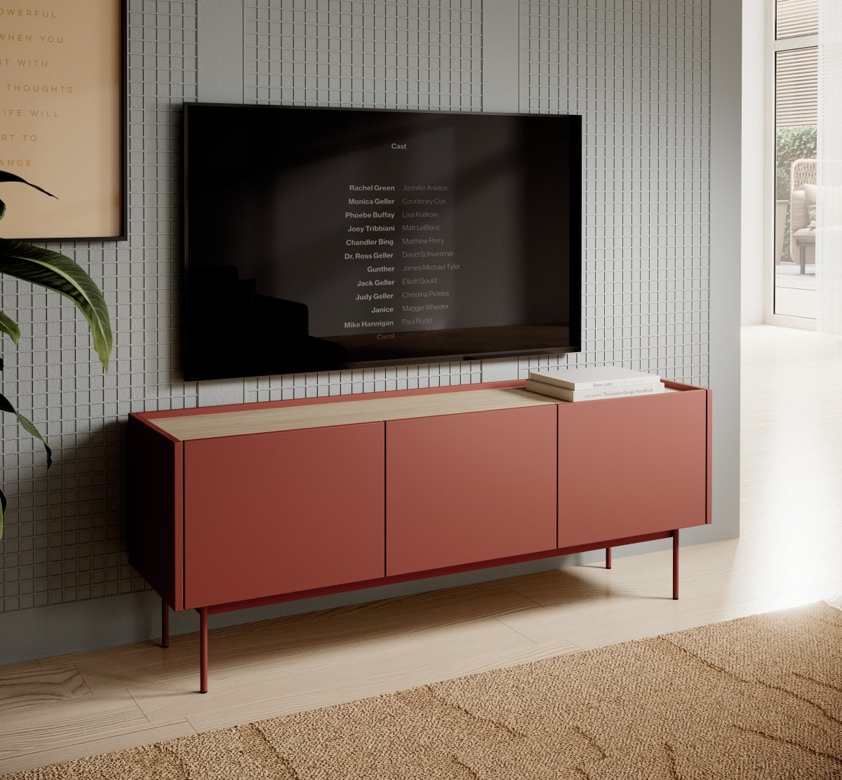 Elegantes Designer Lowboard Nero: Modernes TV-Möbel mit viel Stauraum