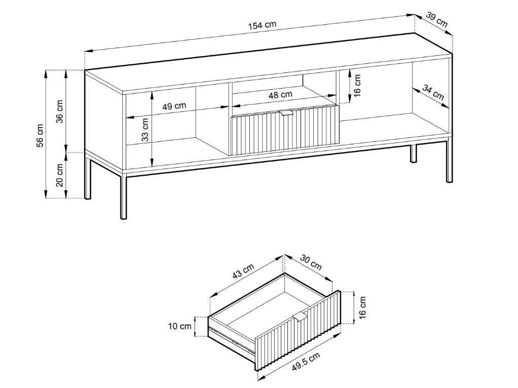 Verilo Designer Lowboard: Modernes TV-Möbel mit Elegantem Stil und Praktischem Stauraum