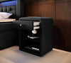 Luxuriöser Designer Nachttisch Amalia mit USB-Anschluss, Stoffbezug, Modernes Schlafzimmer Möbel