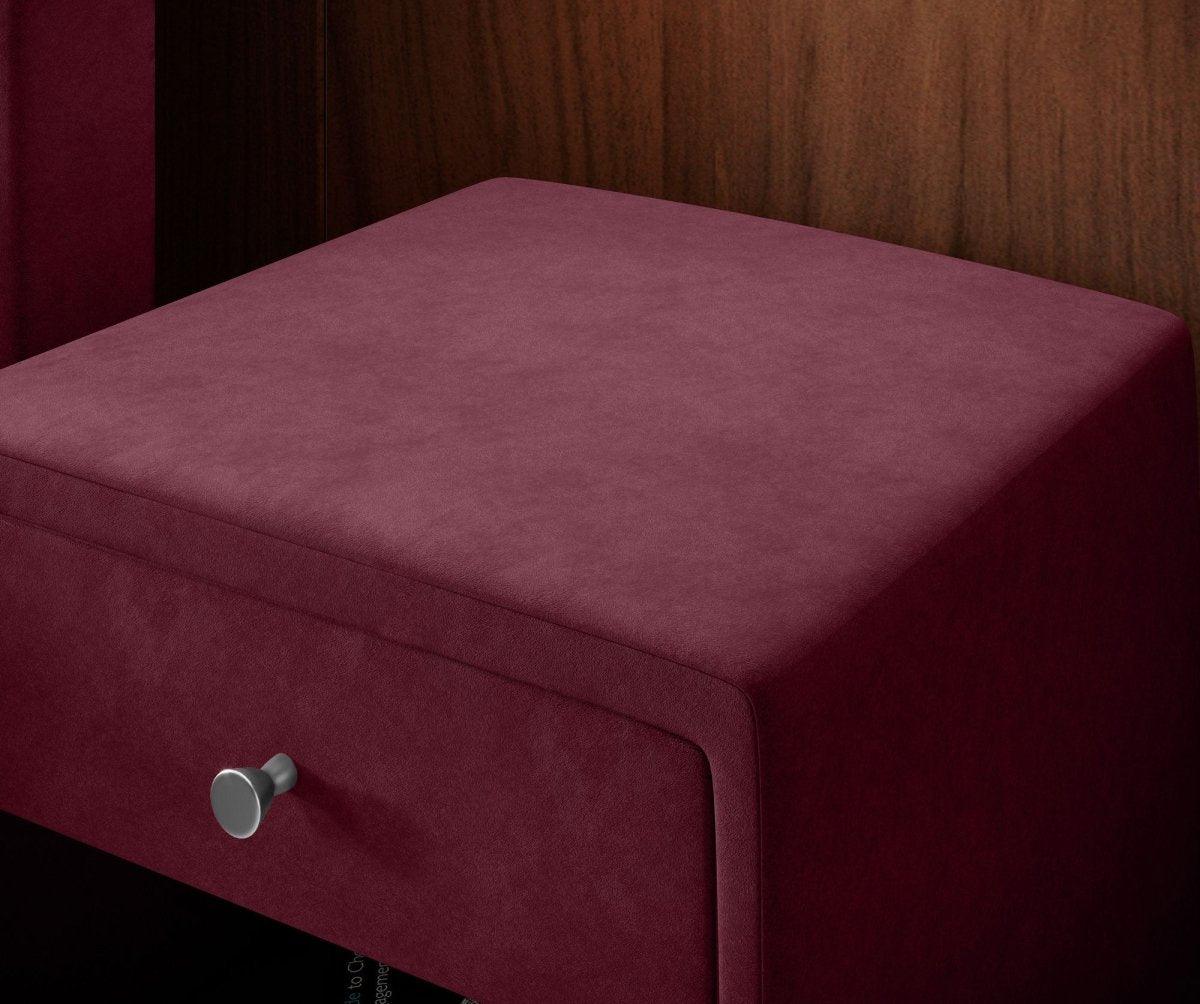 Eleganter Samt Designer Nachttisch Amy – Stilvoller Beistelltisch mit Stauraum