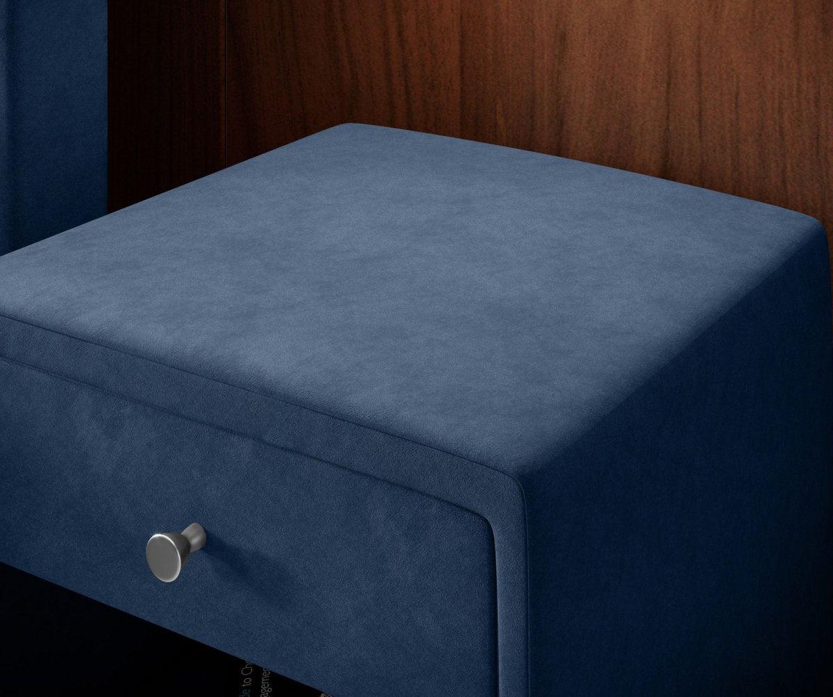 Eleganter Samt Designer Nachttisch Amy – Stilvoller Beistelltisch mit Stauraum