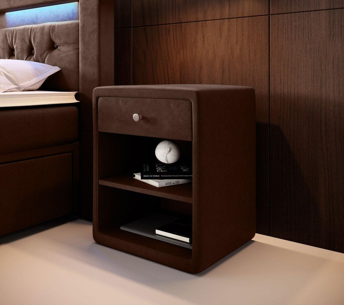 Eleganter Samt Designer Nachttisch Amy – Stilvoller Beistelltisch mit Stauraum
