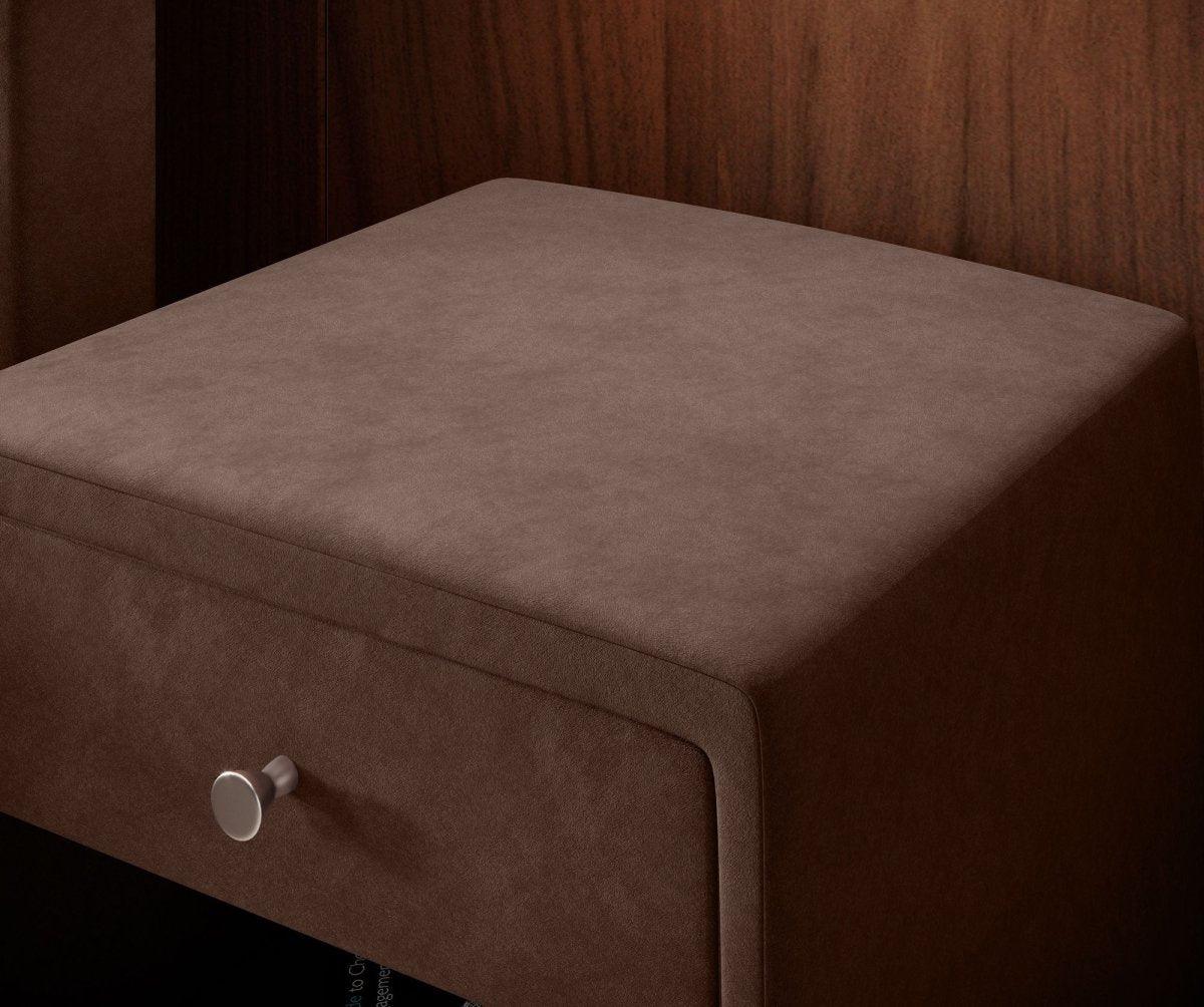 Eleganter Samt Designer Nachttisch Amy – Stilvoller Beistelltisch mit Stauraum