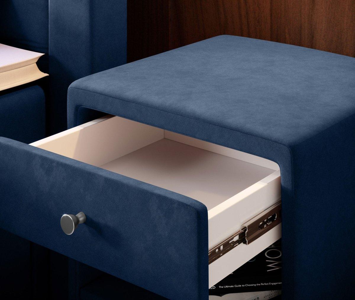 Eleganter Samt Designer Nachttisch Amy – Stilvoller Beistelltisch mit Stauraum