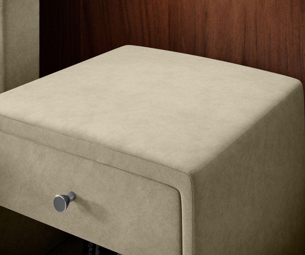 Eleganter Samt Designer Nachttisch Amy – Stilvoller Beistelltisch mit Stauraum