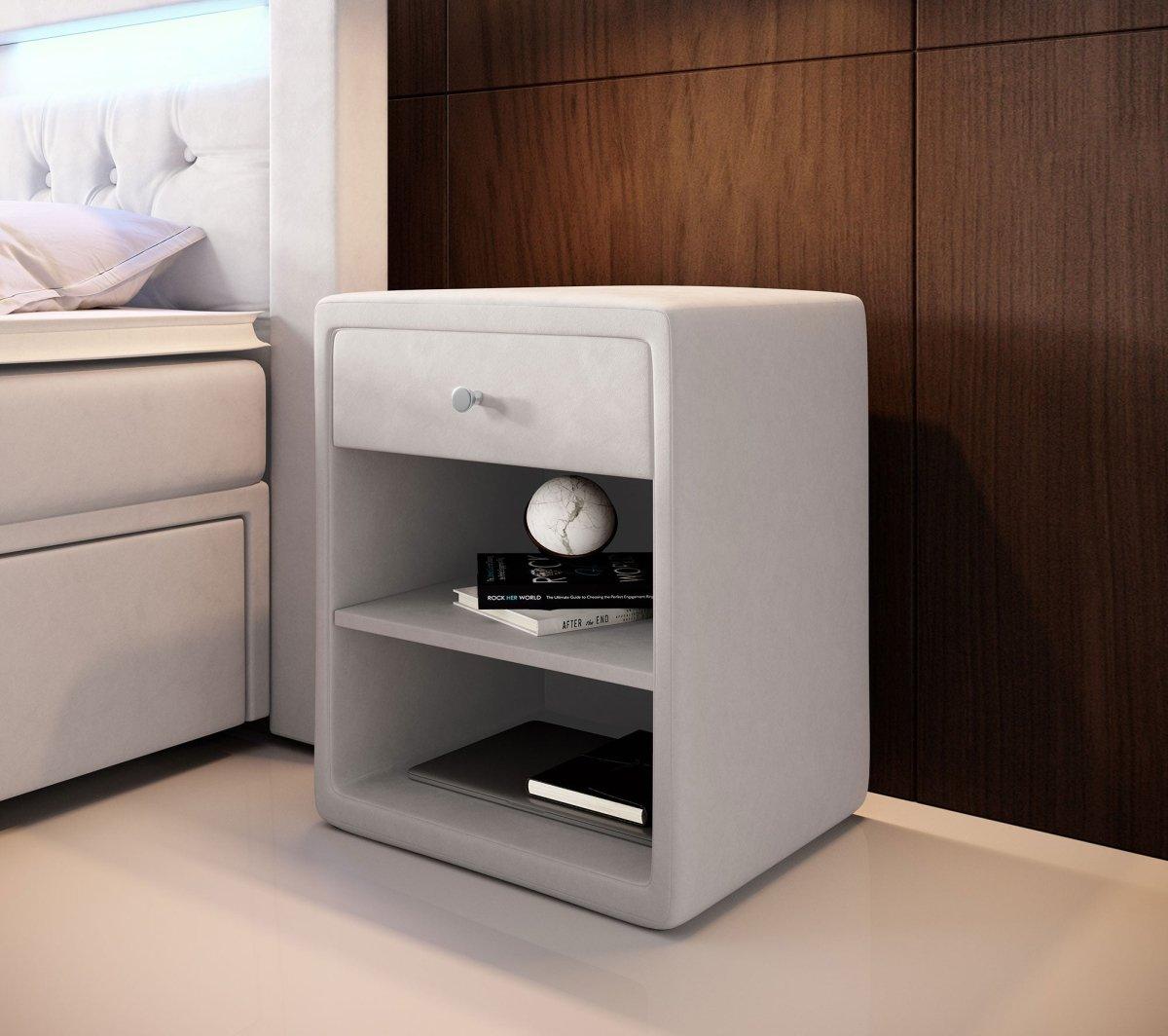 Eleganter Samt Designer Nachttisch Amy – Stilvoller Beistelltisch mit Stauraum