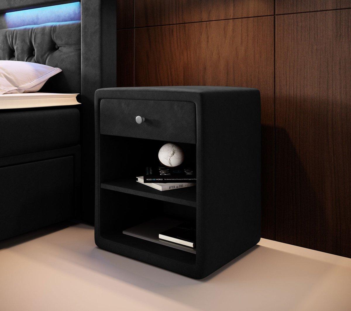 Eleganter Samt Designer Nachttisch Amy – Stilvoller Beistelltisch mit Stauraum